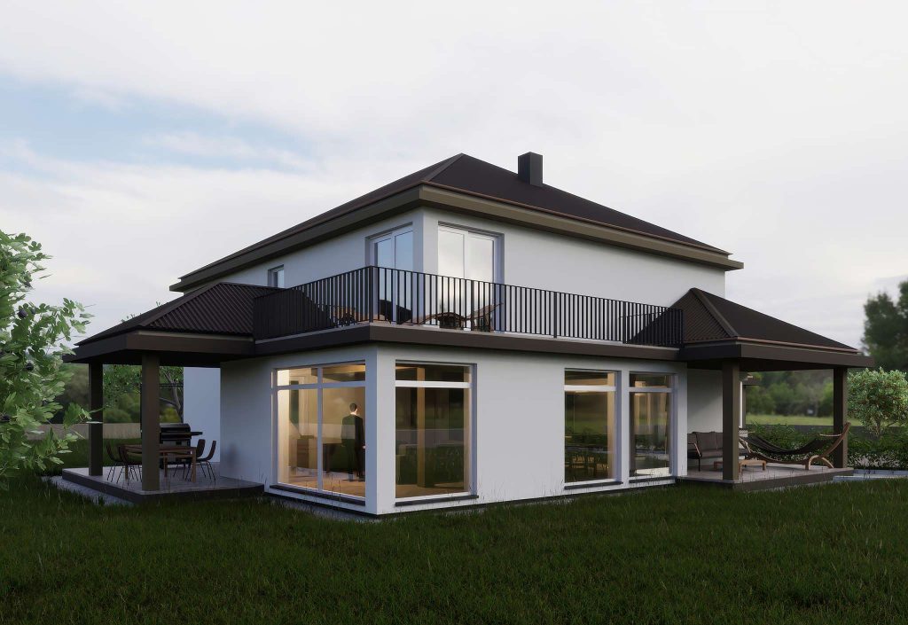 3D render obiteljske kuće
