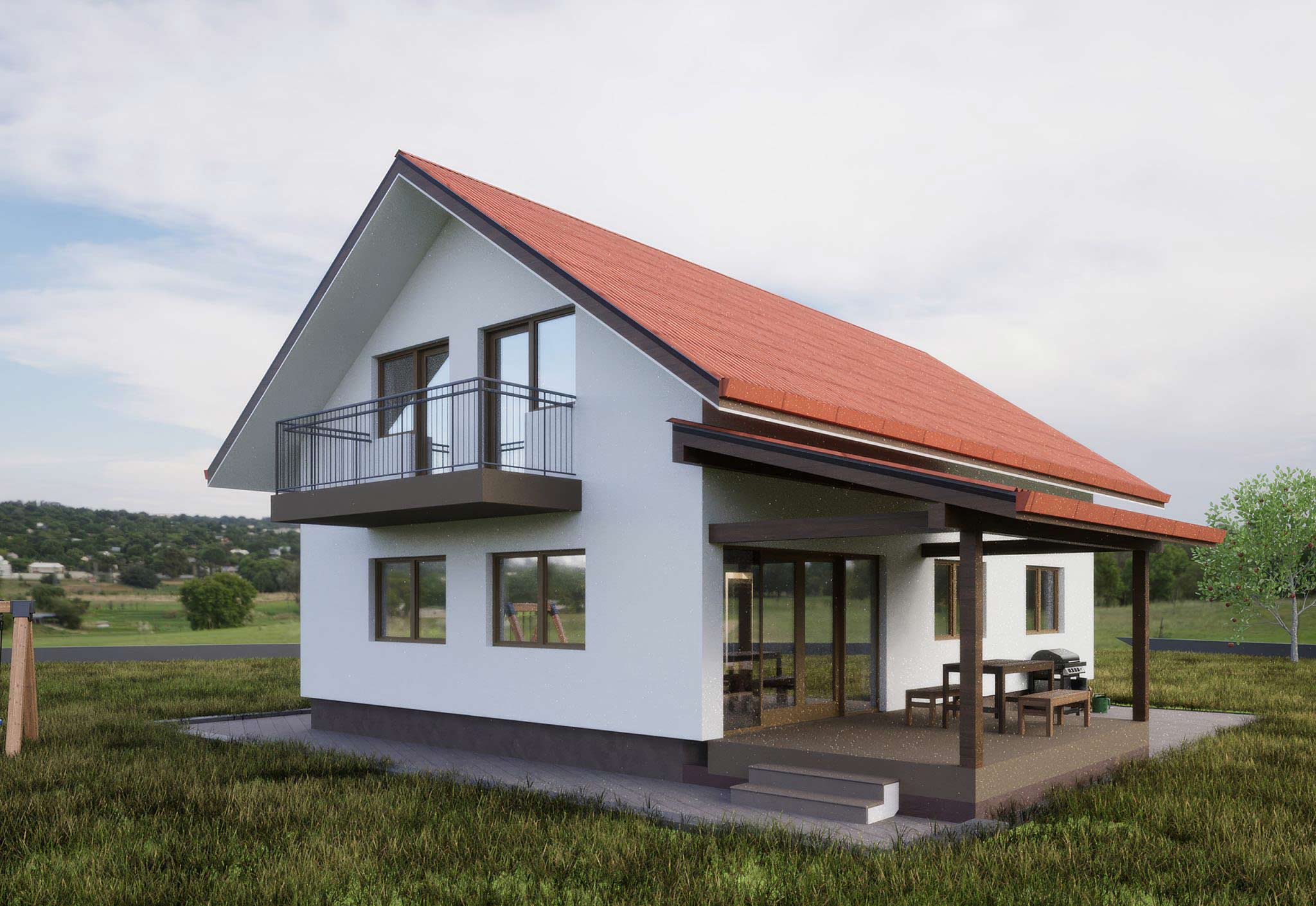 3D render obiteljske kuće